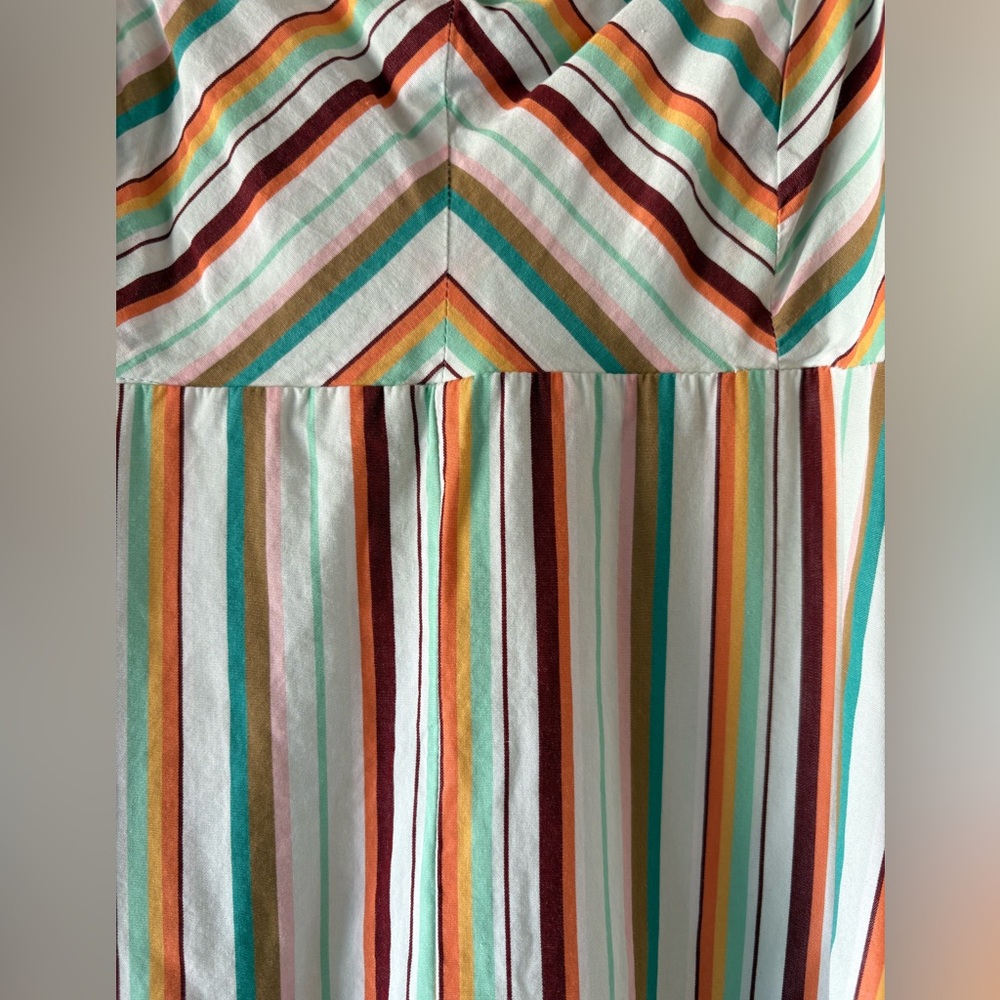 Anthropologie Maeve Square Neck Striped Midi Dress - Picture 8 of 10